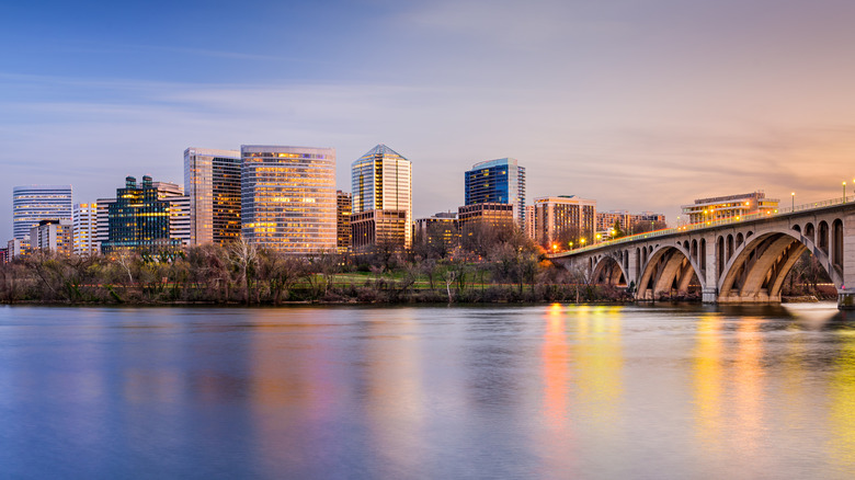 Arlington, Virginia skyline overlooking the Potomac River
