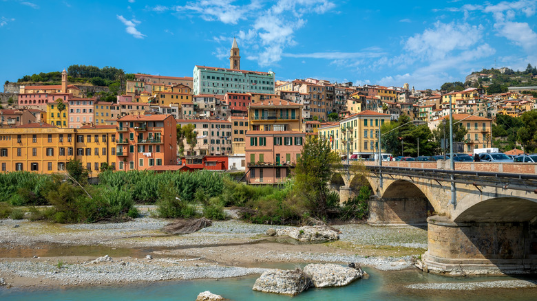 The colorful houses of Ventimiglia old town