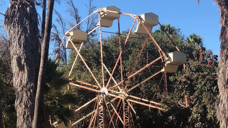An abandoned ferris wheel