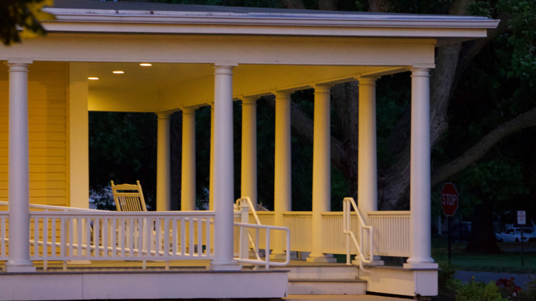 Porch of Harlan Lincoln House on Iowa Wesleyan Campus
