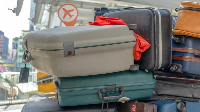 Broken travel luggages