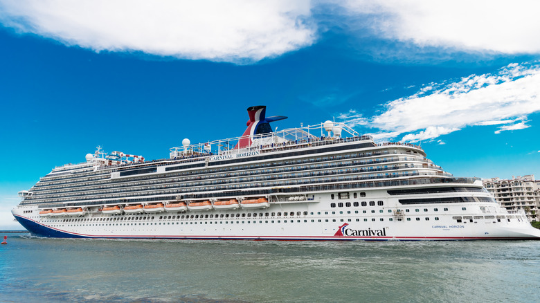 Carnival Horizon cruise ship under blue sky
