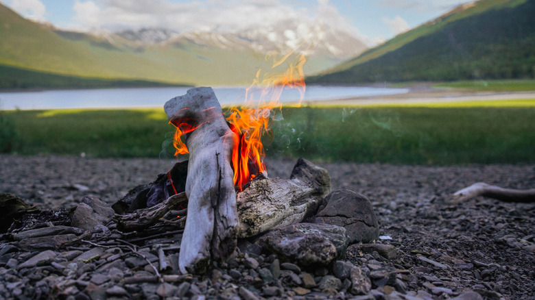 Bonefire at Eklutna Lake, Alaska