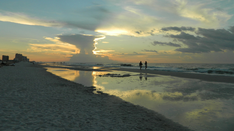 Sunset at Gulf Shores Public Beach in Alabama