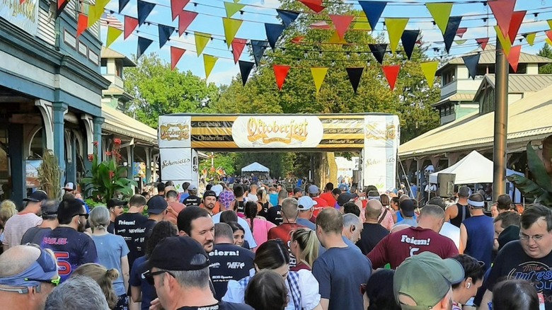 Crowd at an Oktoberfest celebration in Columbus, Ohio