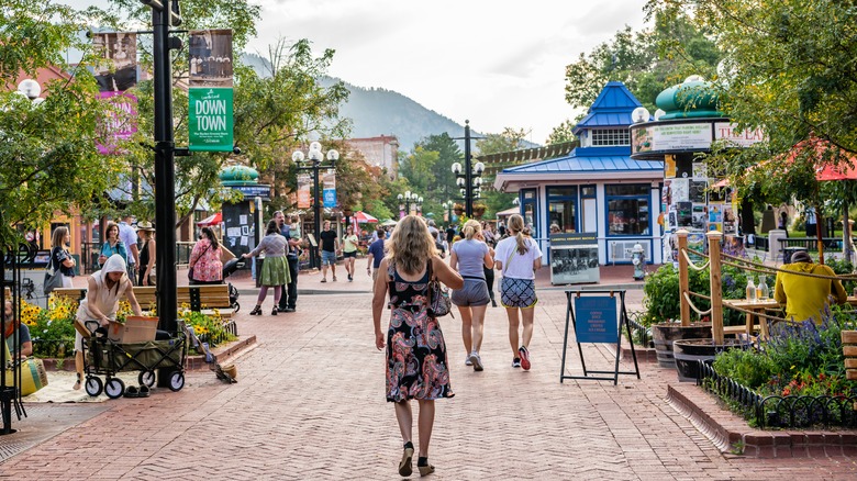 people strolling the Pearl Street Mall
