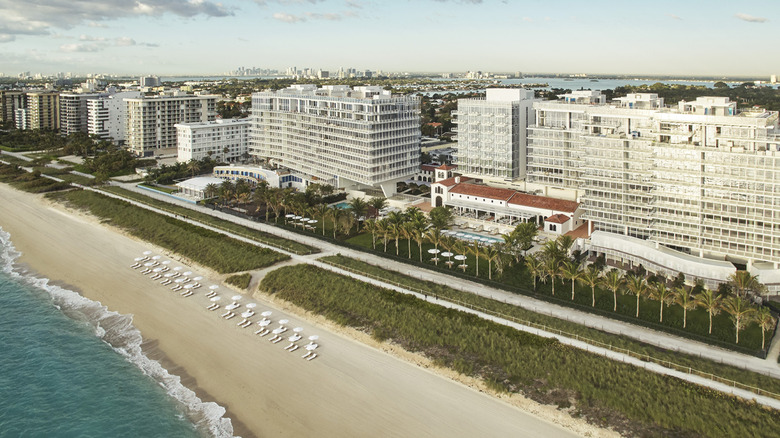 The beach in front of Four Seasons Hotel at the Surf Club