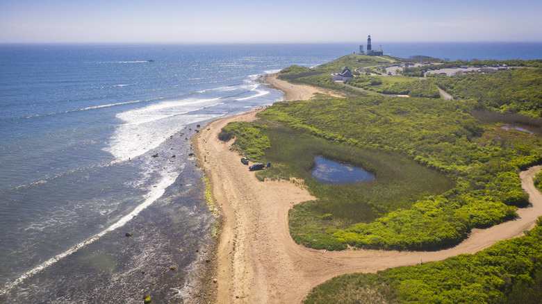 The shores of Montauk Point in Long Island, New York