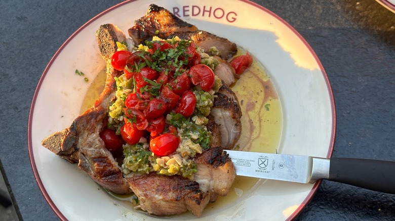 A pork chop at Red Hog Restaurant, Louisville, Kentucky