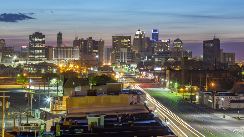 Downtown Detroit and Corktown at sunrise