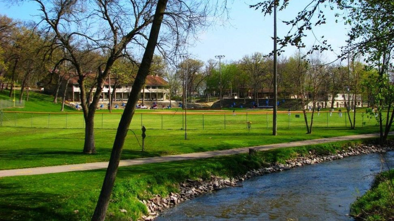 River and sporting field in Firemen's Park