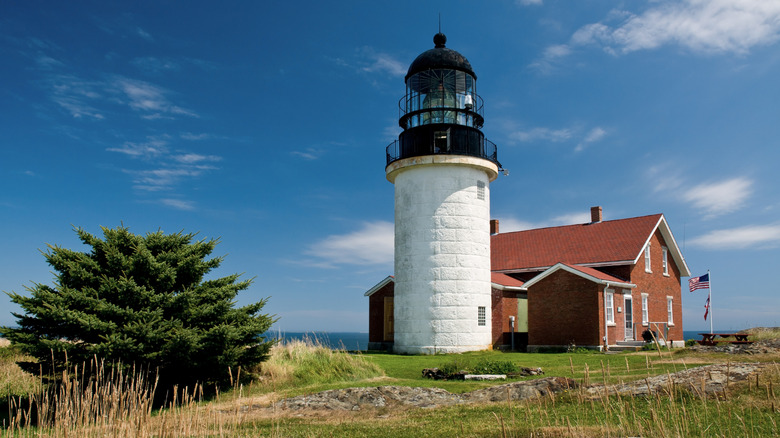 The Senguin Island Lighthouse on a sunny day