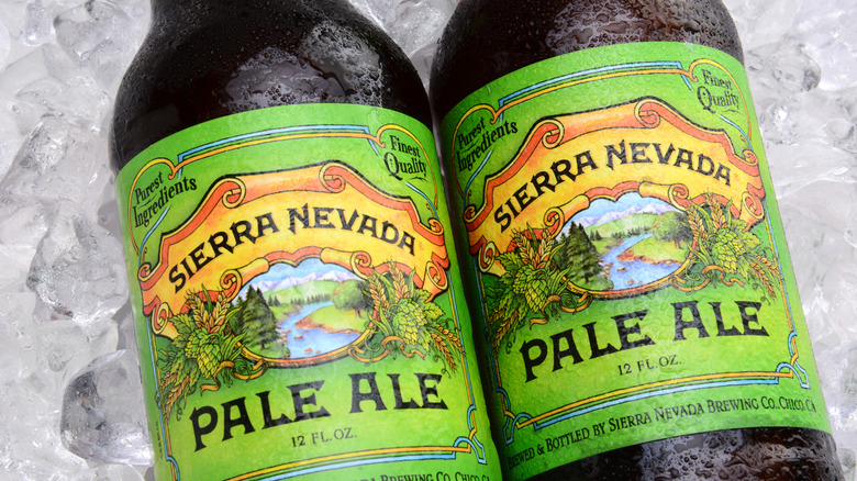 Bottles of Sierra Nevada's flagship pale ale on ice