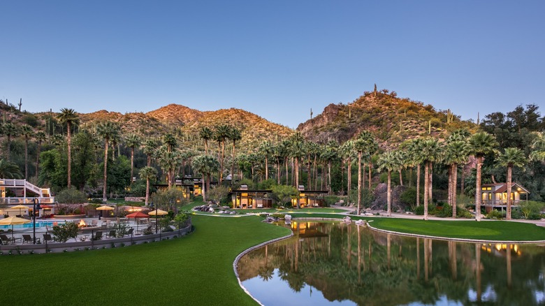 Castle Hot Springs lush grounds and pool