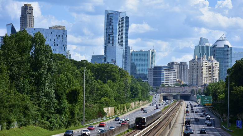 The Buckhead Skyline and Rapid Rail train tracks