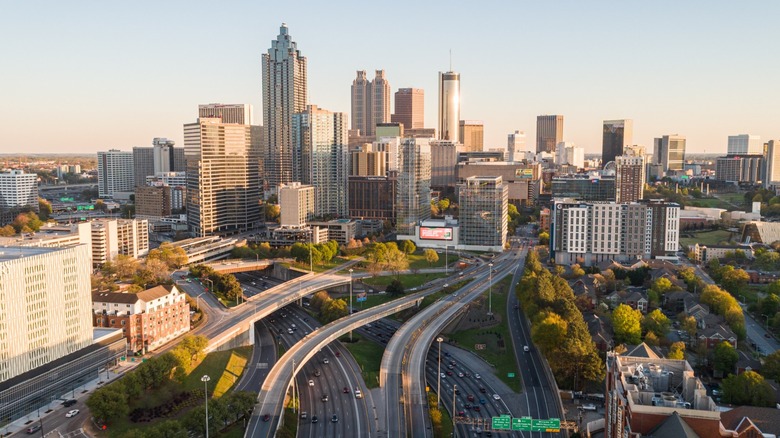 Aerial landscape of downtown Atlanta