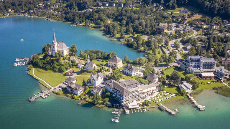 Aerial view of Klagenfurt, Austria