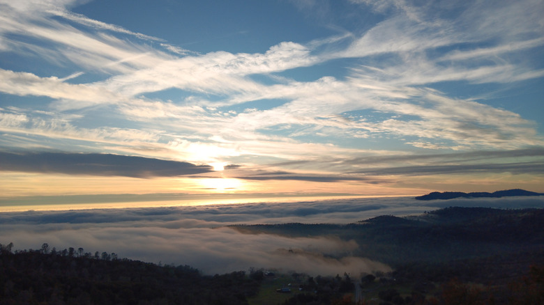 Sunset over Oakdale, California