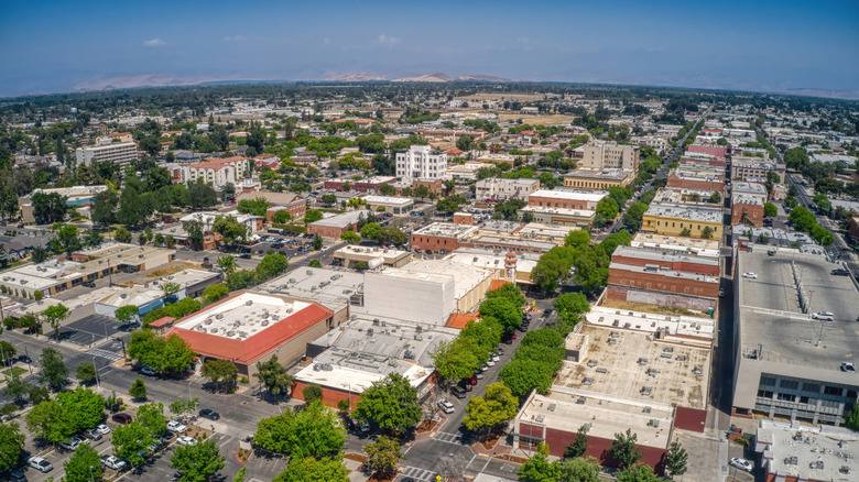Downtown Visalia, California, in the spring