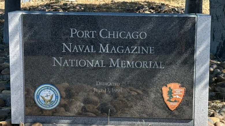A marker at Port Chicago Naval Magazine National Memorial