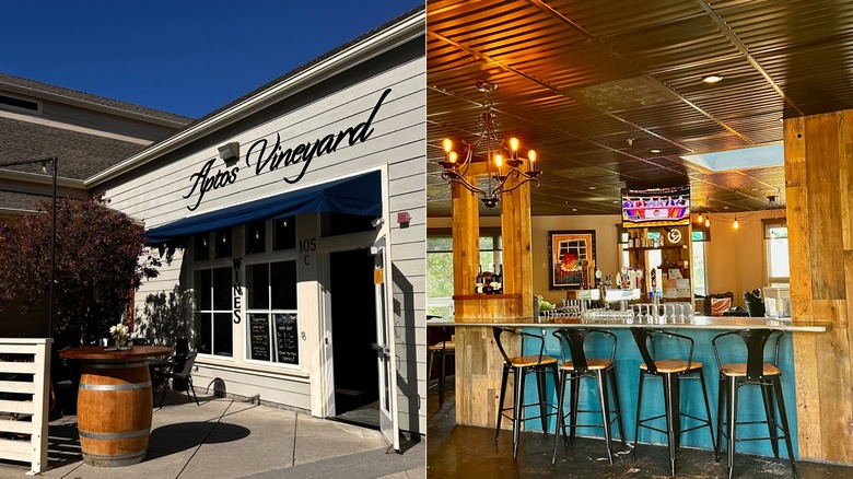 Aptos Vineyard sign and Cantine Winepub