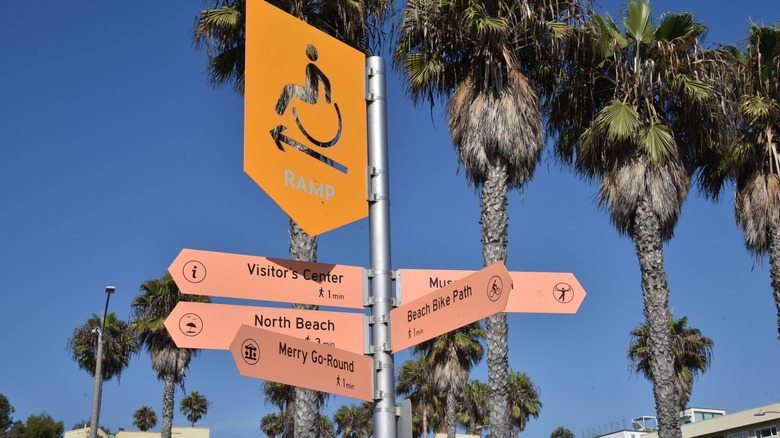 Accessible signage at Santa Monica State Beach