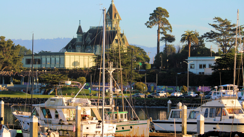 Boats docked in Eureka, CA
