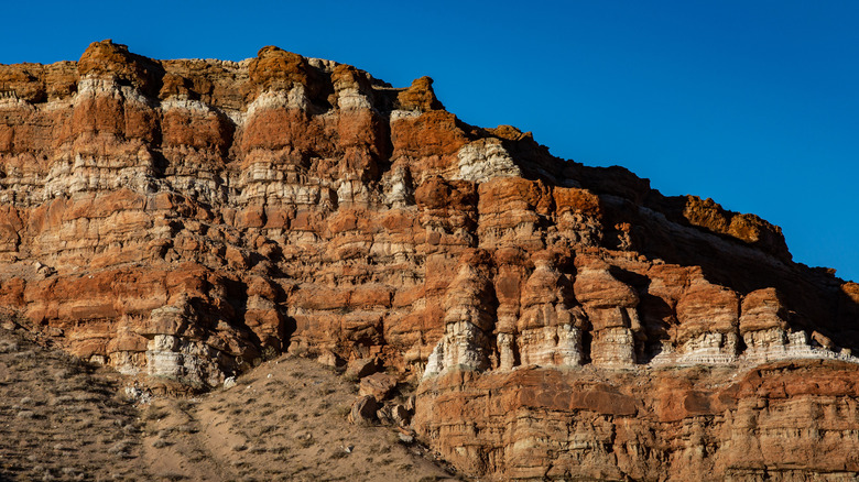 Eroded rock formations in Red Rock Canyon State Park, California