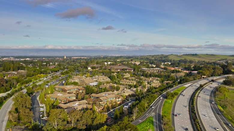 Aerial view of Menlo Park, California