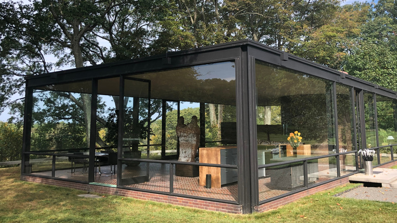 The Philip Johnson Glass House embodies mid-century modernism