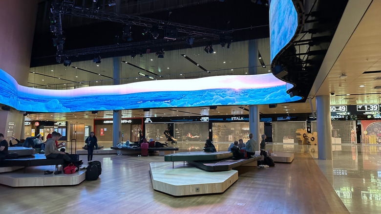 Seating area in the Helsinki Airport in Finland
