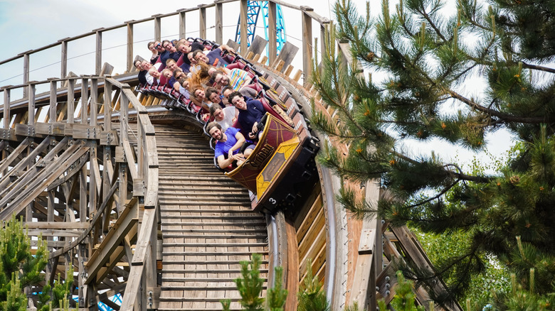 Riding the Wodan rollercoaster at Europa-Park