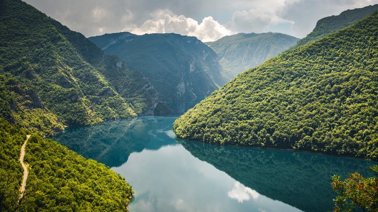 Outstanding valley with dark blue waters and greenery in Durmitor National Park