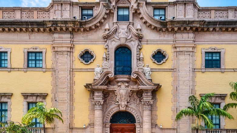 Close-up of the decorative facade of the Miami Freedom Tower