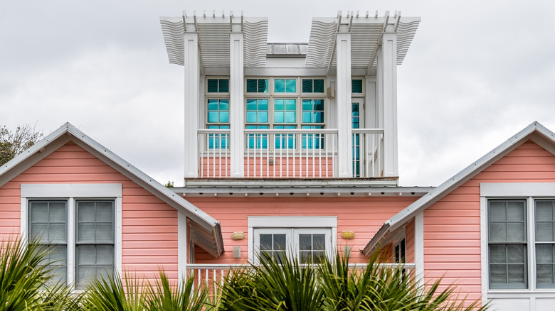 Image of a pastel color house in Seaside in Florida's South Walton
