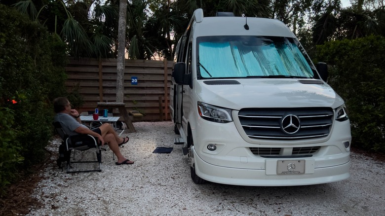 Man camping at Turtle Beach Campground 