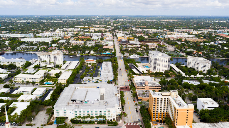 Aerial view of Atlantic Avenue in Delray Beach