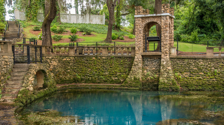 Stone ruins at Radium Springs Garden in Georgia