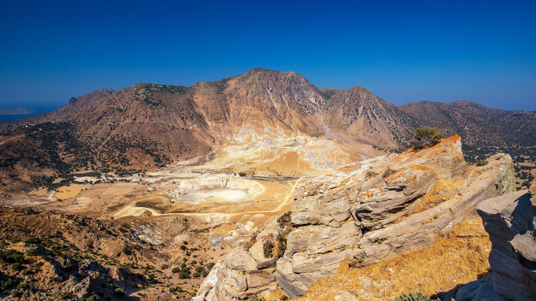 The Stephanos volcanic crater on Nisyros