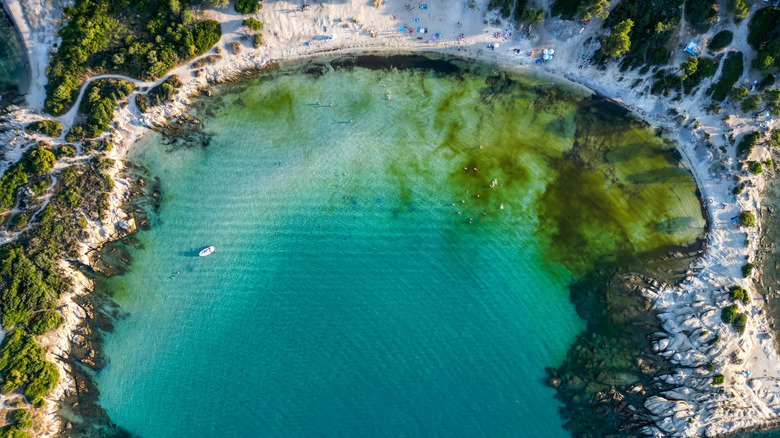 Sithonia Cape beach and blue water