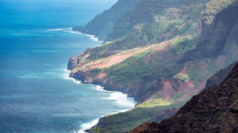 Cliffs of Na Pali coast from Nualolo Trail