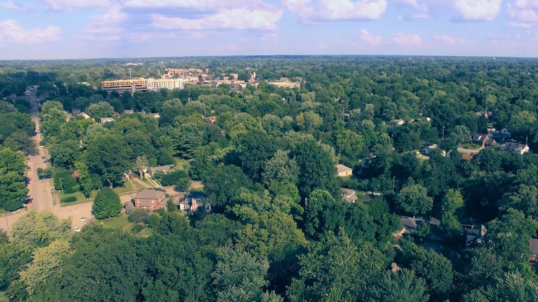 An aerial view of Delaware Trails, Indianapolis