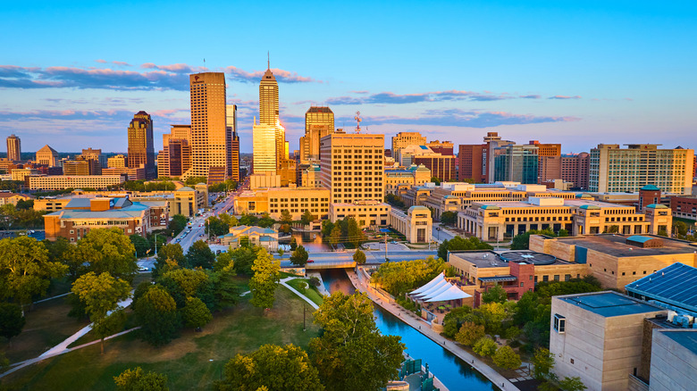 An aerial view of Indianapolis