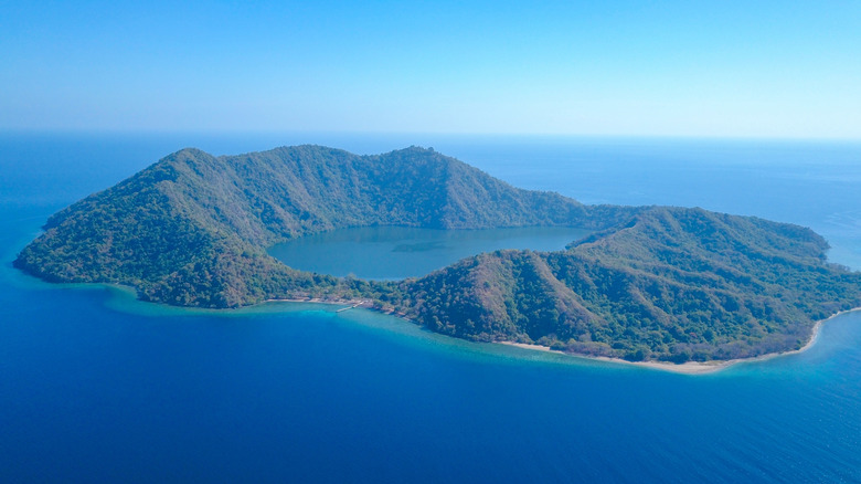 Aerial view of Satonda Island, Indonesia