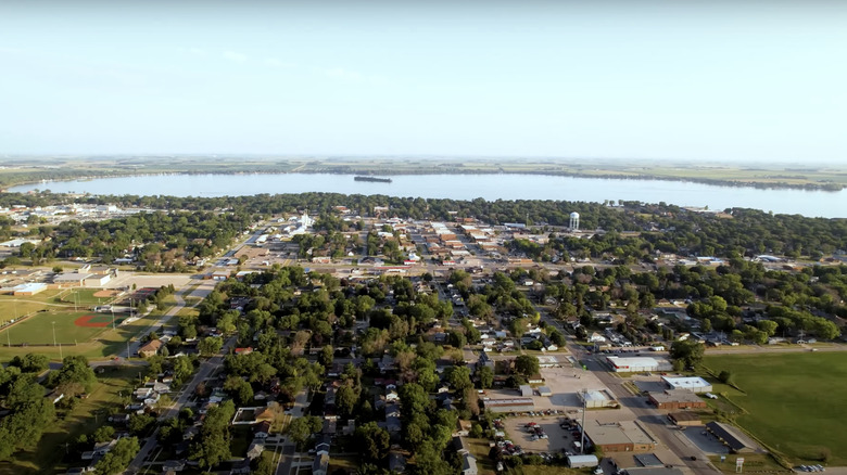 Aerial view of Storm Lake, Iowa