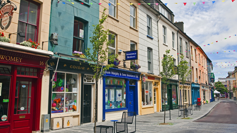 Bright and colorful storefronts in Clonakilty, Ireland