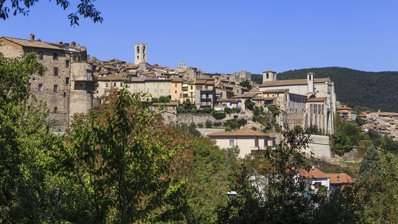 Landscape with the beautiful city of Narni in Italy