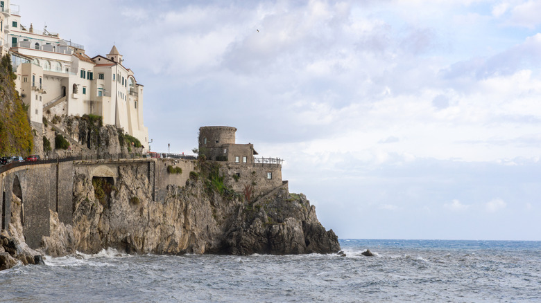A palazzo on the Amalfi Coast during a storm