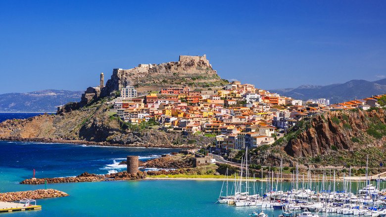 Aerial view of Castelsardo, Sardinia