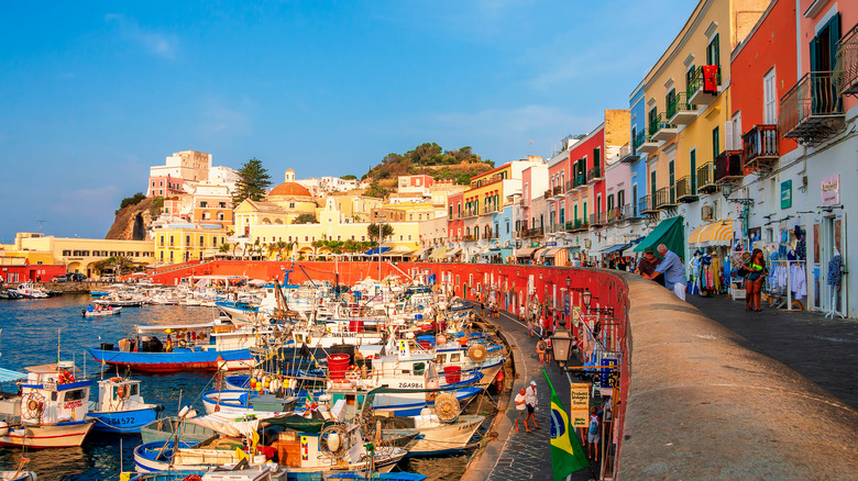 Colorful Italian island harbor